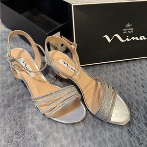 Nina Women's Glittering Silver Heels